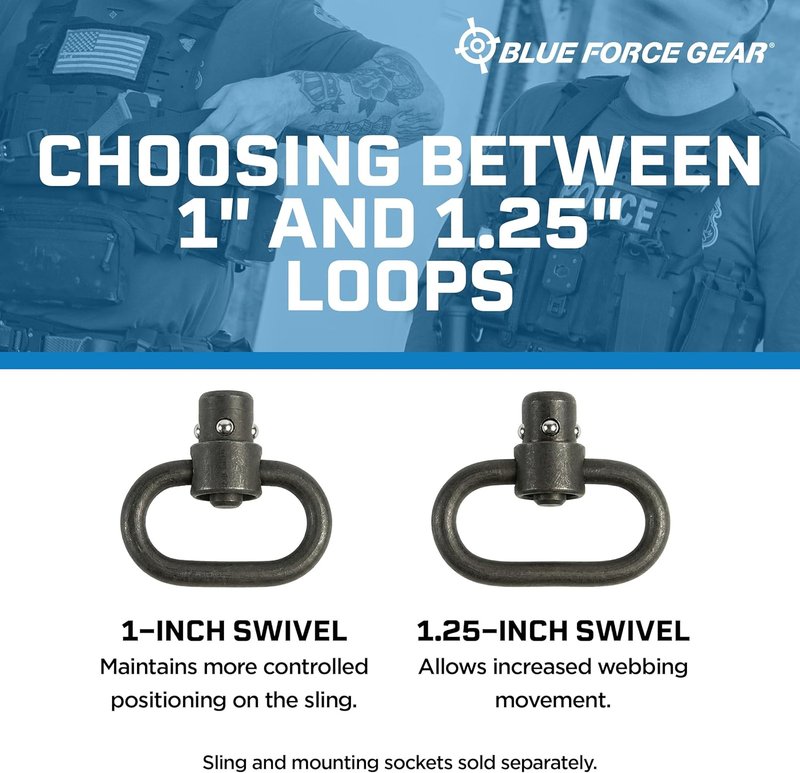 Push Button Sling Swivel - Durable Machined Steel Attachment Hardware for Rifles | Blue