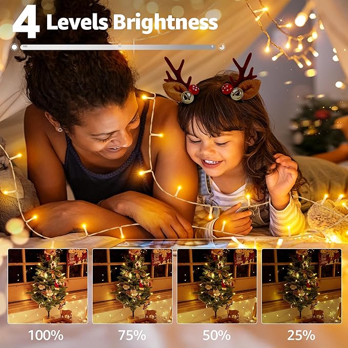196 FT 600 LED Christmas Lights Outdoor Waterproof, Warm White Christmas Lights with Remote, String Lights for Xmas Party Classroom Wedding Holiday Decor