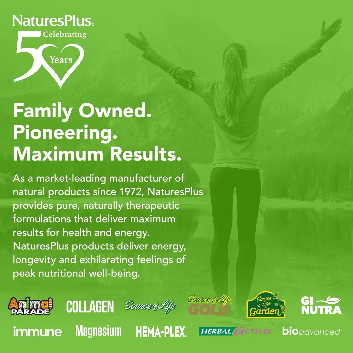 NaturesPlus Magnesium Powder Unflavoured - Gentle Magnesium Citrate Supplement for Night and Day - Energy and Stress Relief - Vegan, Gluten Free - 60 Servings