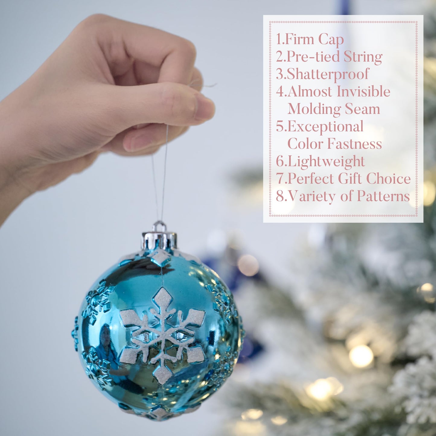 Valery Madelyn Christmas Tree Decorations Set, 80ct Navy Blue and Silver Shatterproof Christmas Ball Ornaments Bulk, Winter Wonderland Hanging Ornaments for Xmas Holiday Decor