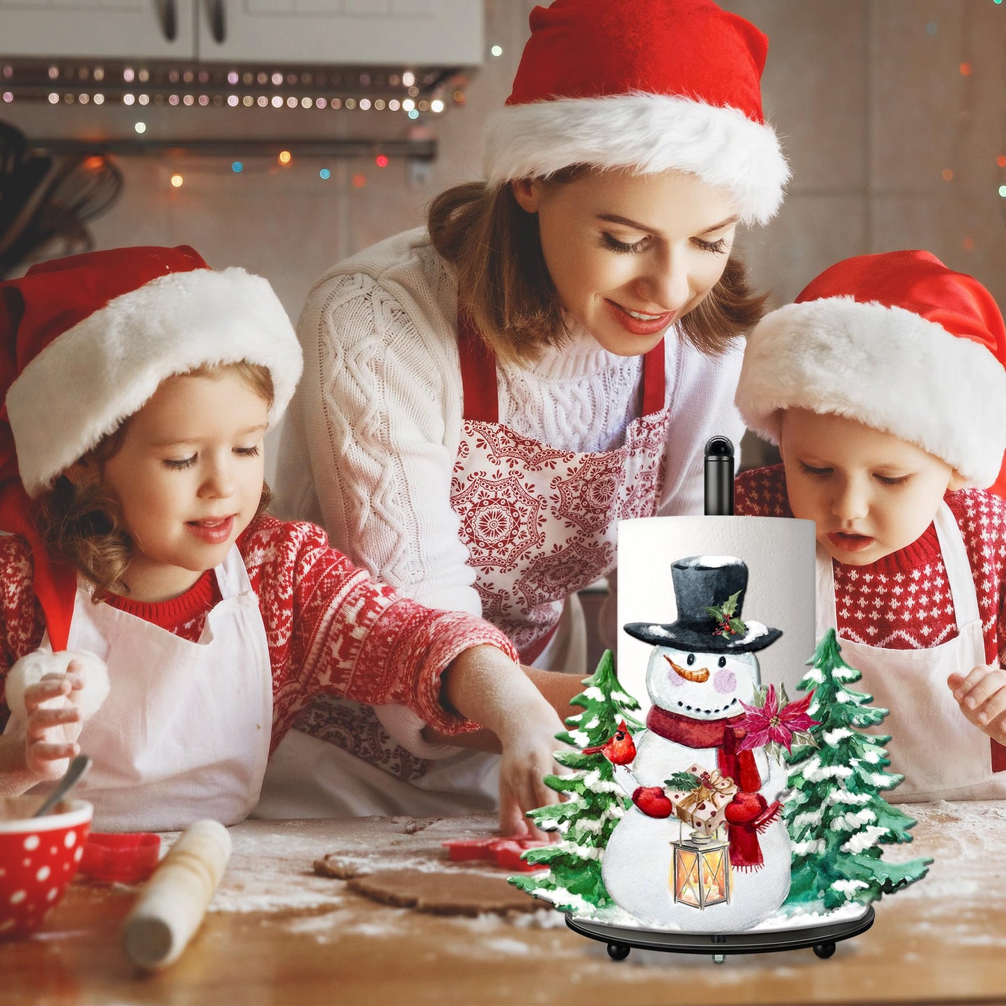 pinata Christmas Kitchen & Bathroom Decor, Christmas Decorations for Home, Snowman Decorations Indoor - Snowman Winter Xmas Paper Towel Holder Stand Accessories