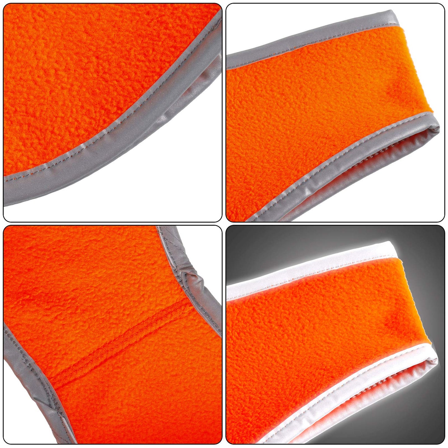 Geyoga 2 Pieces Ear Warmer Headband High Visibility Reflective Safety Headband Winter Running Headband Fleece Ear Covers for Girls Women Men