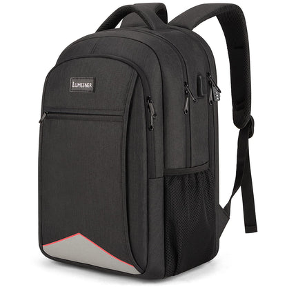 Lumesner Travel Laptop Backpack with USB Charging Port; 15.6 Inch Anti Theft Business Backpack for Men & Women; Water Resistant Computer Rucksack for School/Work/Travel
