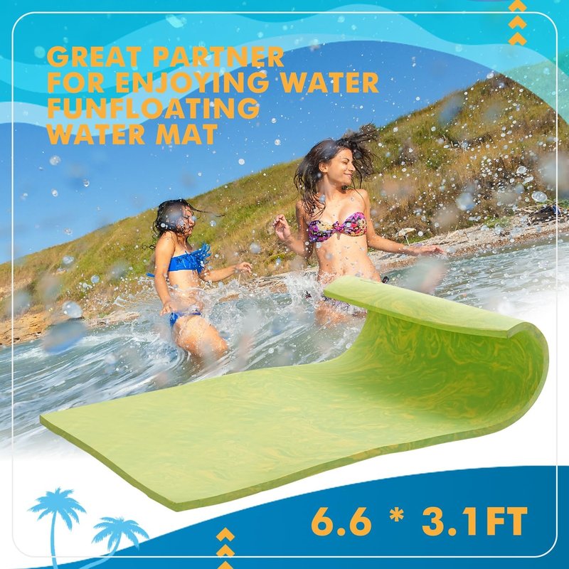 Floating Water Mat - Tear-Resistant Foam for Multi-User Fun | 6.6' for Pool Parties & Lake Adventures