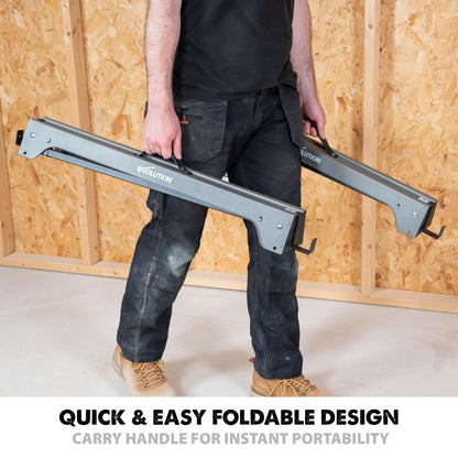 Evolution Power Tools Compact Folding Saw Horses Twin Pack (Aka Saw Bench, Sawhorse Pair) - Supports Up to 500KG - Lightweight & Portable (EVOSH1)