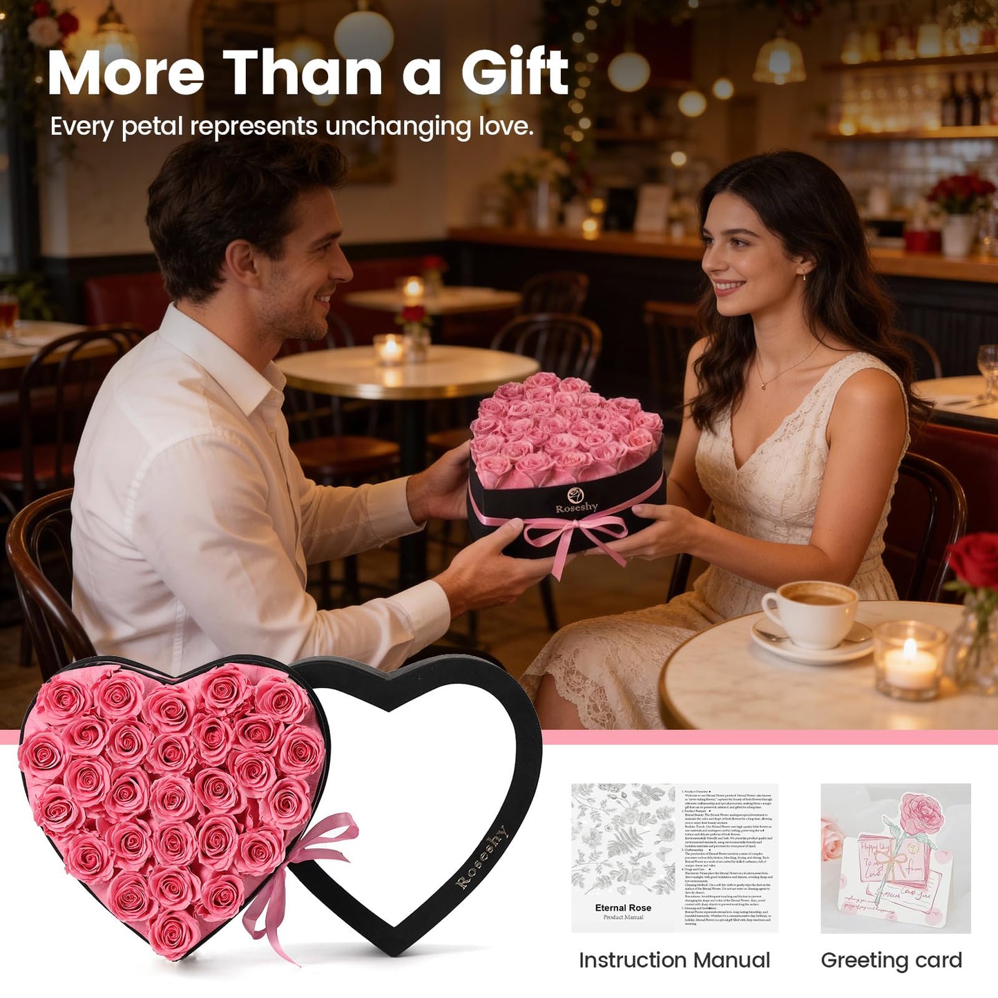 Valentines Day Flowers Roses Gifts for Her,16pcs Red Forever Preserved Roses in Heart Shape Gift Box,Valentines Day Delivery Prime Gifts-Roses Gifts for Women,Mom.