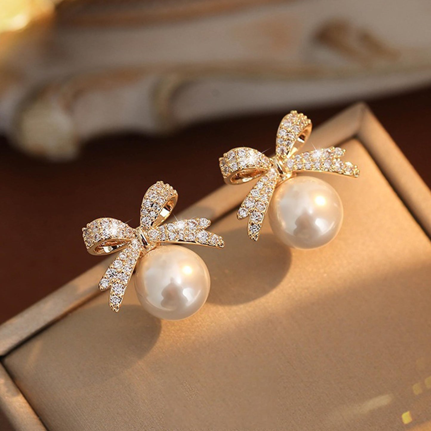 Christmas Earrings For Women Pearl Bow Earrings Xmas Jewelry Holiday Outfits Stocking Stuffers Christmas 2025 Holiday Accessories