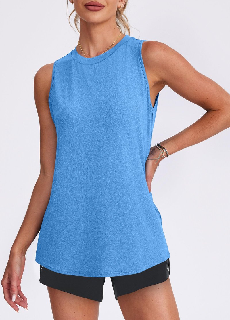 XIEERDUO Workout Tank Tops for Women Sleeveless Running Shirts Activewear Gym Yoga Tops Blue XL