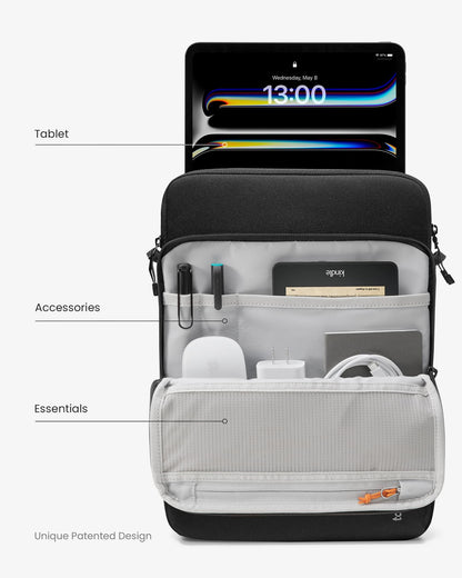 tomtoc Tablet Shoulder Bag for 13 Inch iPad Pro M4 & iPad Air M3 2025 M2 2024, 12.9-in iPad Pro M2&M1 6th/5th with Magic/Smart Keyboard Folio, for Galaxy Tab S9+/S8+, Surface Pro 9/10, Tablet Sleeve