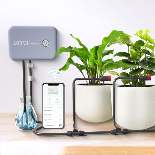 LetPot Automatic Watering System for Potted Plants, Drip Irrigation Kit System, Smart Plant Watering Devices for Indoor Outdoor, Water Shortage Remind, IPX66 （Grey
