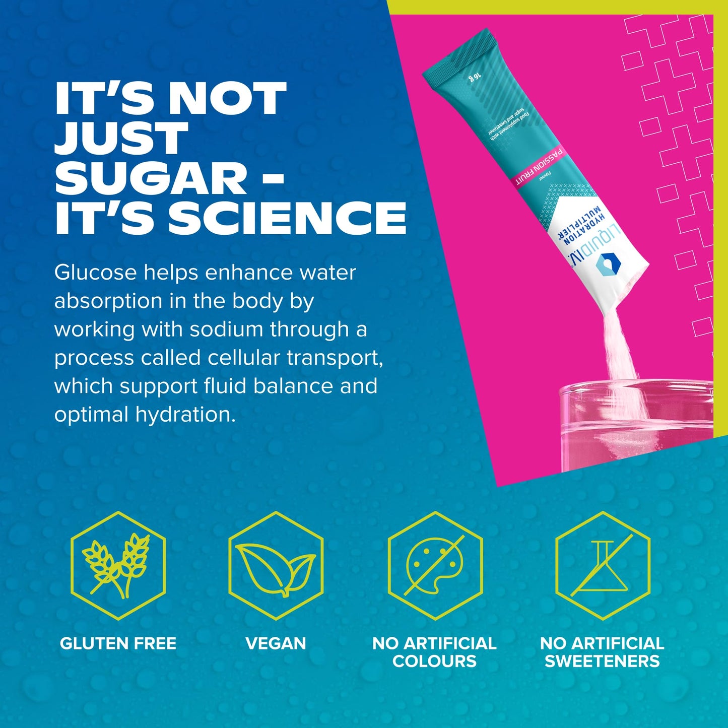 Liquid I.V. Hydration Sachets | Passion Fruit | Electrolyte Powder Mix | 1 Pack (16 Sticks) | 7 Vitamins and Minerals | Vegan