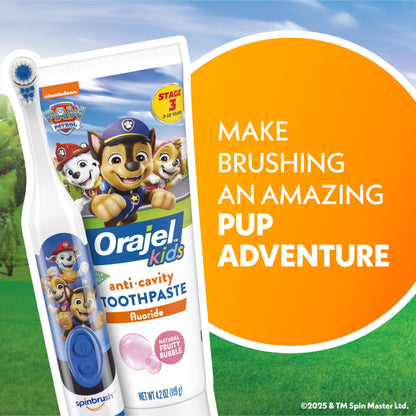 Spinbrush PAW Patrol Kid’s Electric Battery Toothbrush, Soft, 1 ct, Character May Vary