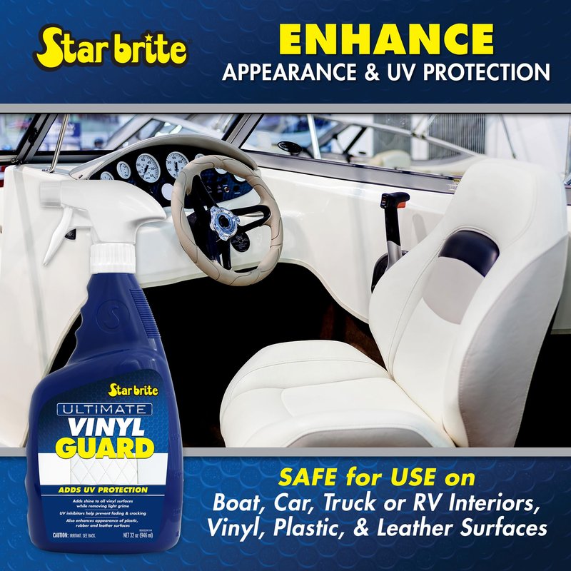 STAR BRITE Ultimate Vinyl Guard - Spray on Protection & Shine - Prevent Fading & Cracking - for Vinyl, Leather, Plastic & Rubber - 32 OZ (095932)