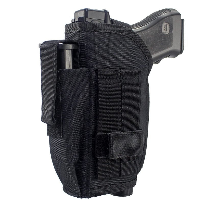 Depring Tactical Belt Holster with Mag Pouch for Handguns with Light or Laser Attachment Universal Outside The Waistband Holster Black