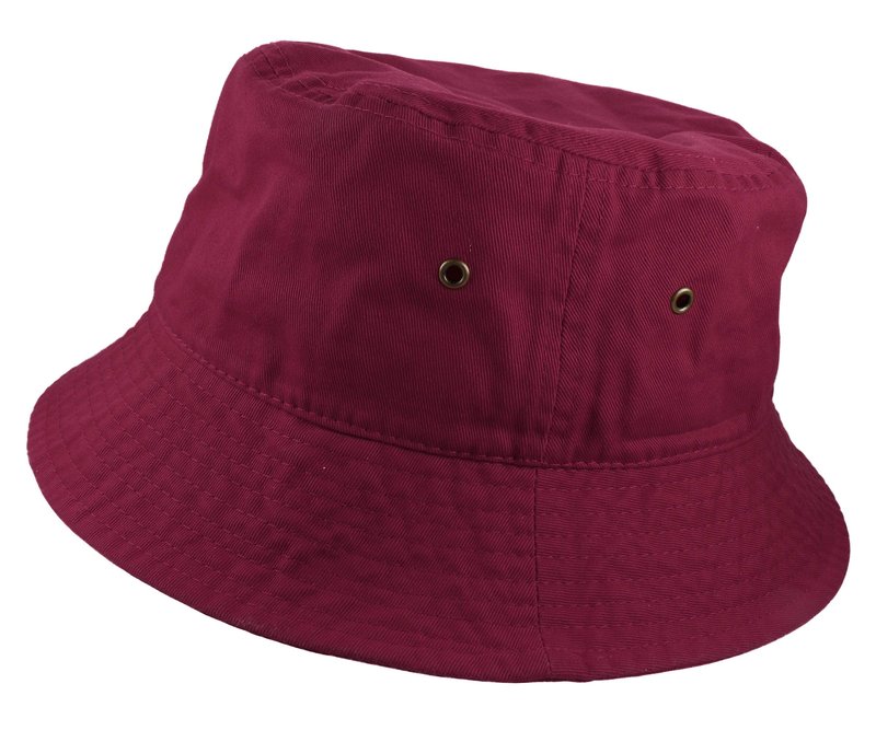 Gelante Solid Color 100% Cotton Bucket Hat for Women and Men Packable Travel Summer Beach Hat 1900-Burgundy-S/M