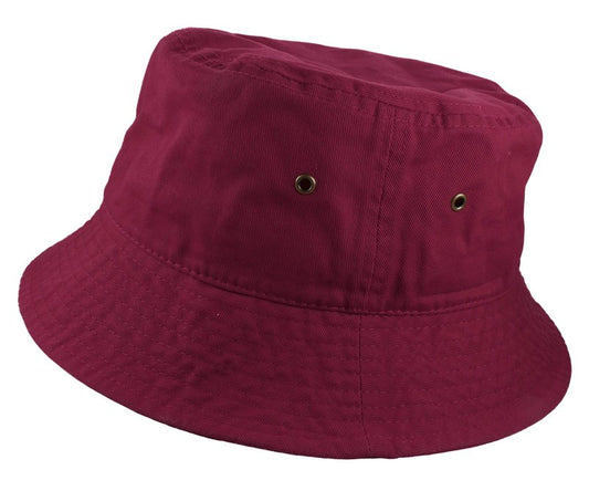 Gelante Solid Color 100% Cotton Bucket Hat for Women and Men Packable Travel Summer Beach Hat 1900-Burgundy-S/M