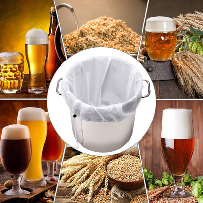 Era Natural Extra Large Brew Bags Reusable, 3 Pack 26"x22" Fine Mesh Strainer Bag for Home Brewing Hops Grains Fruit Cider Apple Grape Wine Beer Making Press Drawstring Straining Brew in a Bag