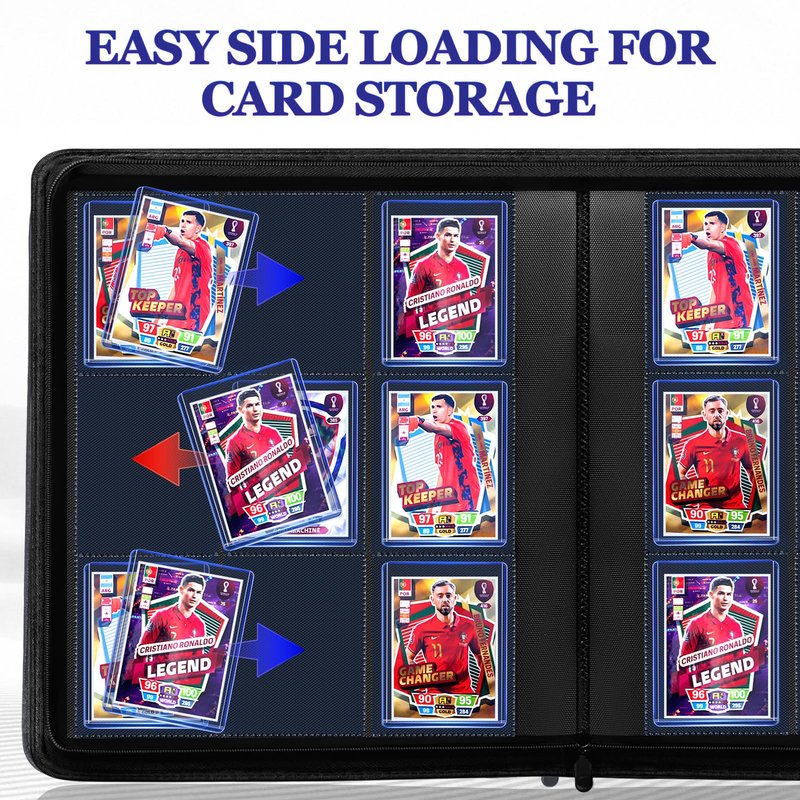 MGCLBR Top Loader Binder – Holds 324 Cards (20 Hard Sleeves Included),9-Pocket Side-Loading Card Binder Ringless Double-Sided – Perfect for Trading/Sports Cards & Tournaments