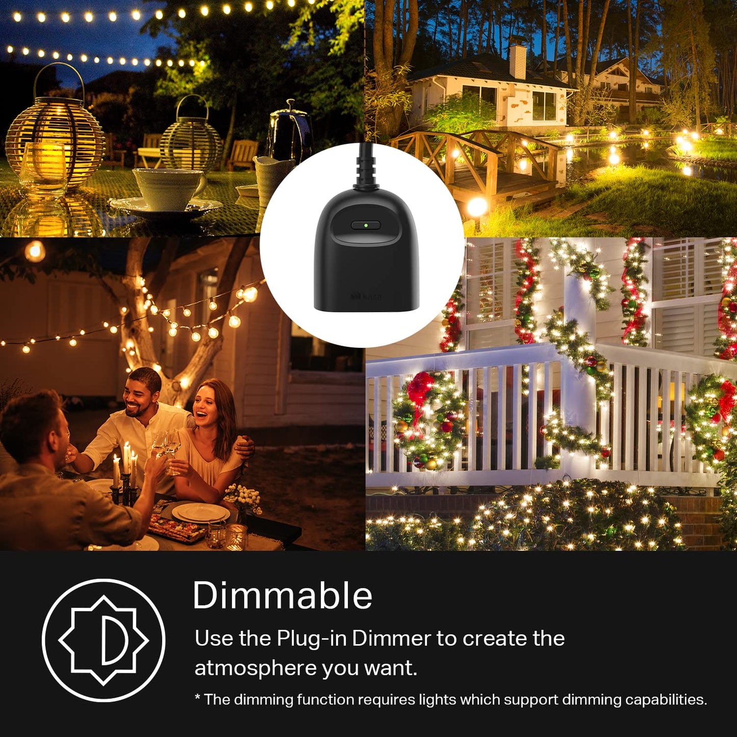 Kasa Outdoor Smart Plug, Smart Home Wi-Fi Outlet Timer, Max Load 15A/1875W, IP64 Weather Resistance, Compatible with Alexa, Google Home & SmartThings, No Hub Required, ETL Certified(KP401)