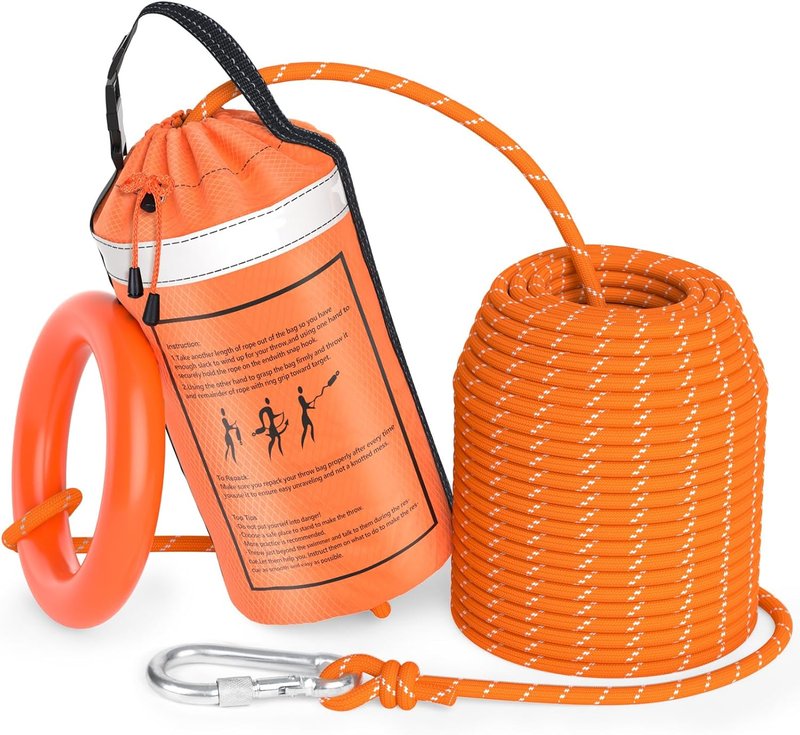 Water Rescue Throw Bag - Emergency Rescue Rope for Kayaking & Boating | 50/70/98FT Length, 2000lbs Strength