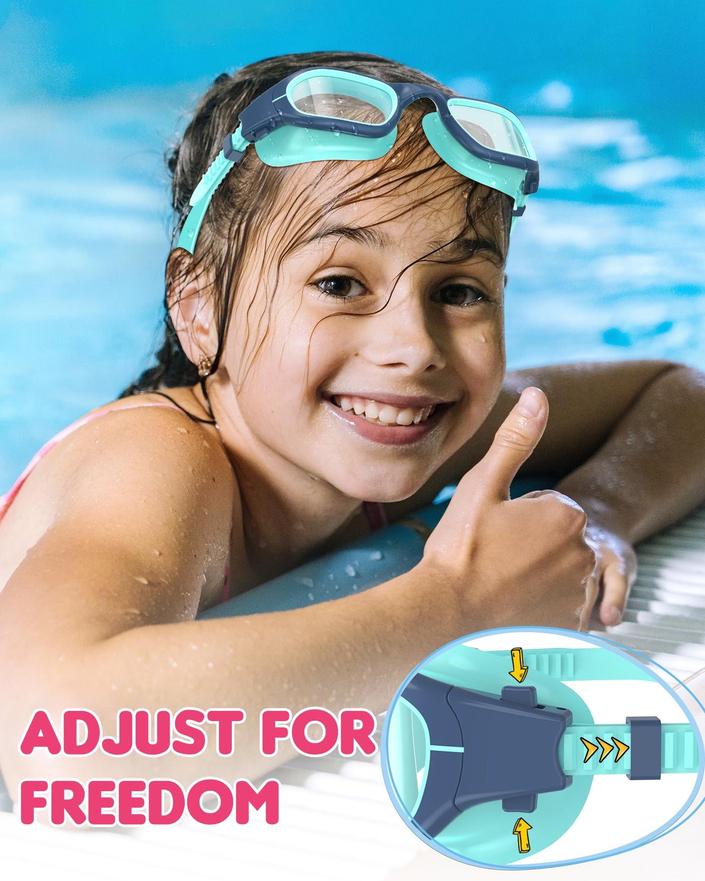 Zeligerstar Kids Swim Goggles, 4 Pack Swimming Goggles for Kids 6-14, Anti-Fog UV Protection Pool Glasses for Boys Girls Children