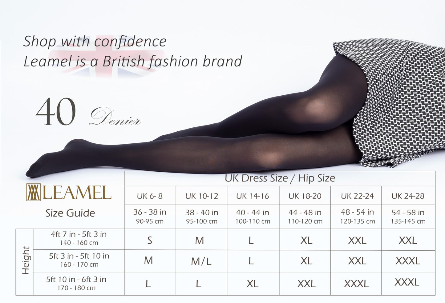 Leamel 3 Pairs Soft Feel All Day Comfort 40 Denier Opaque Tights Small Black