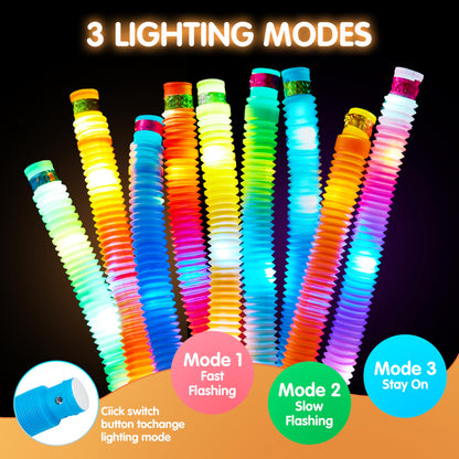 JOYIN 18 Pack Halloween Glow Sticks Party Favors for Kids, Light Up Pop Tubes Glow Necklaces Bracelets Party Supplies for Toddlers Boys Girls Birthday Gifts, Christmas, Goodie bags