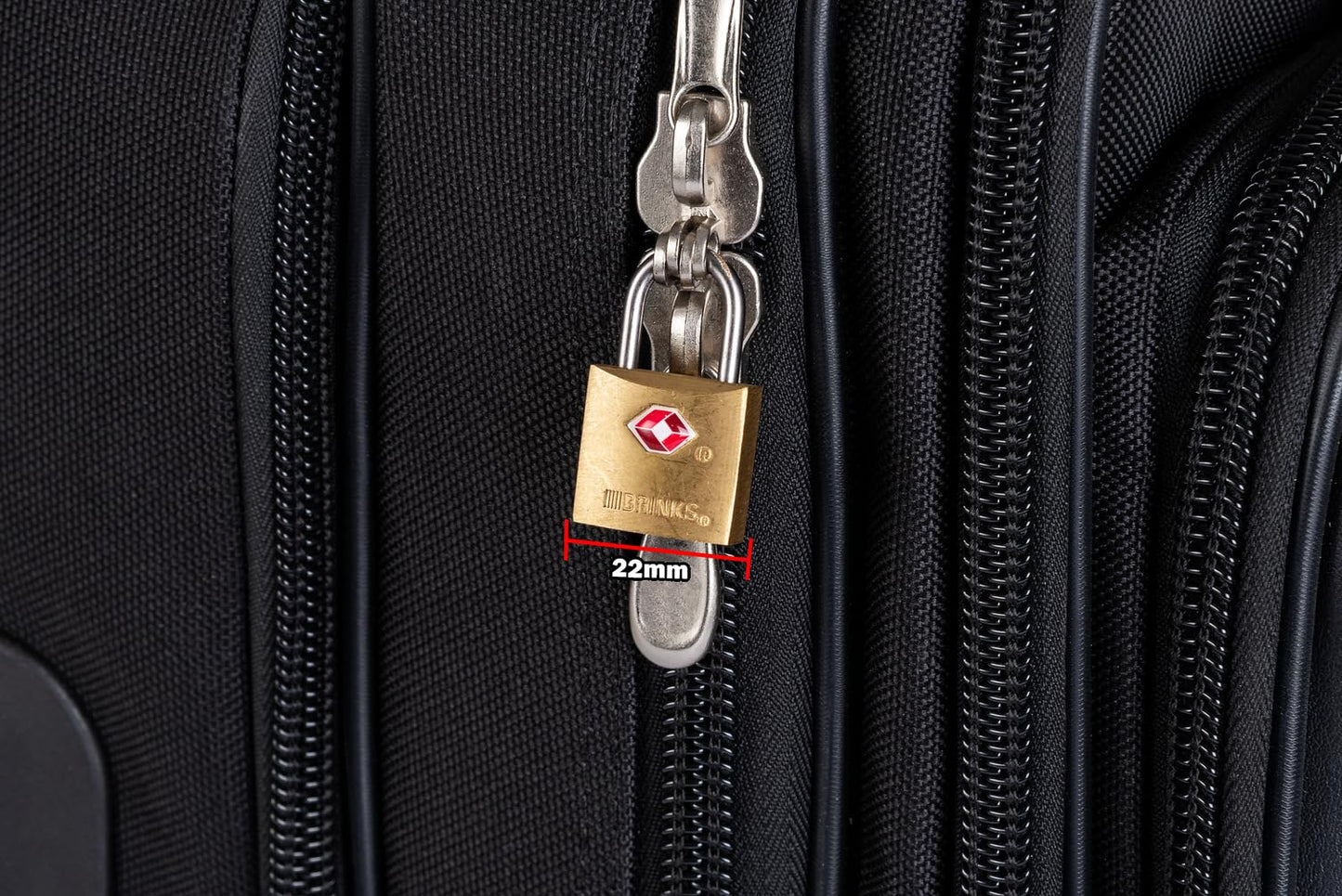 BRINKS TSA Approved Padlock, 22mm Solid Brass, Chrome-Plated with Hardened Steel Shackle, TSA Locks for Luggage, 4-Pack