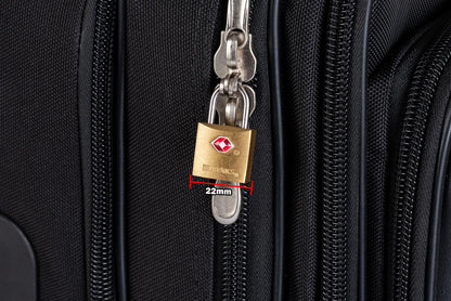 BRINKS TSA Approved Padlock, 22mm Solid Brass, Chrome-Plated with Hardened Steel Shackle, TSA Locks for Luggage, 4-Pack