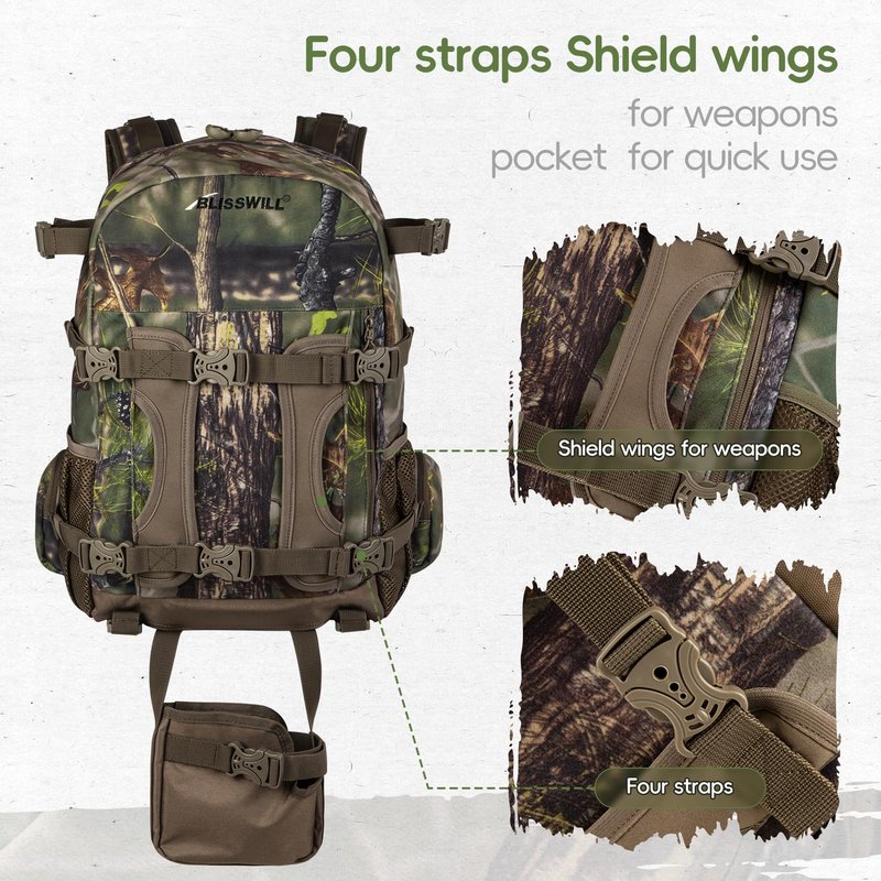 BLISSWILL Hunting Backpack Hunting Day Pack with rifle holder Hunting Gear Accessories gift for men(Forest Canvas)
