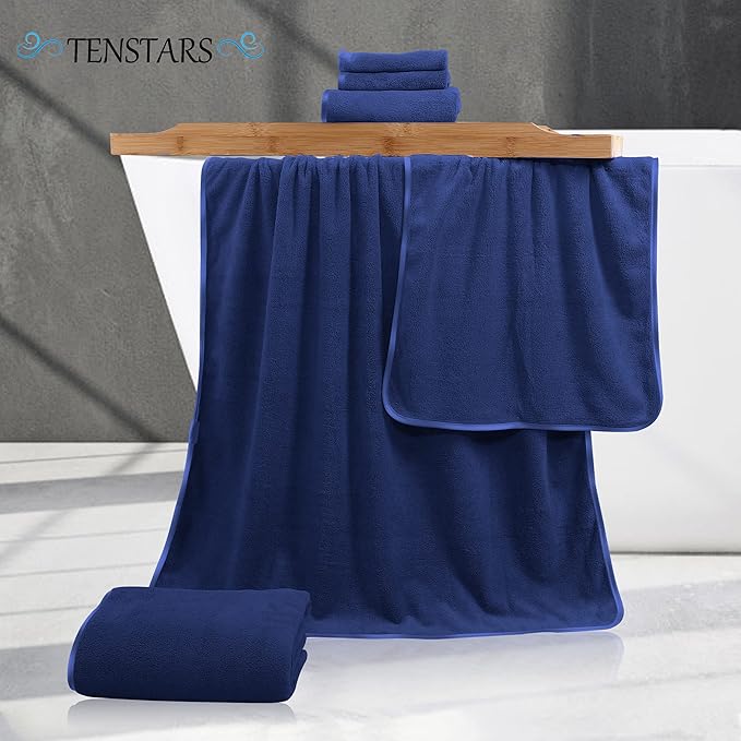 TENSTARS Luxury Silk Hemming Towel Set
