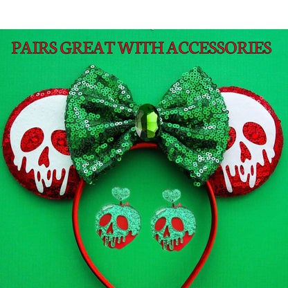 Poison Apple Snow White Witches Earrings for Women. Cute Halloween Cosplay Earrings for Women, Teens, College Students and Adults.