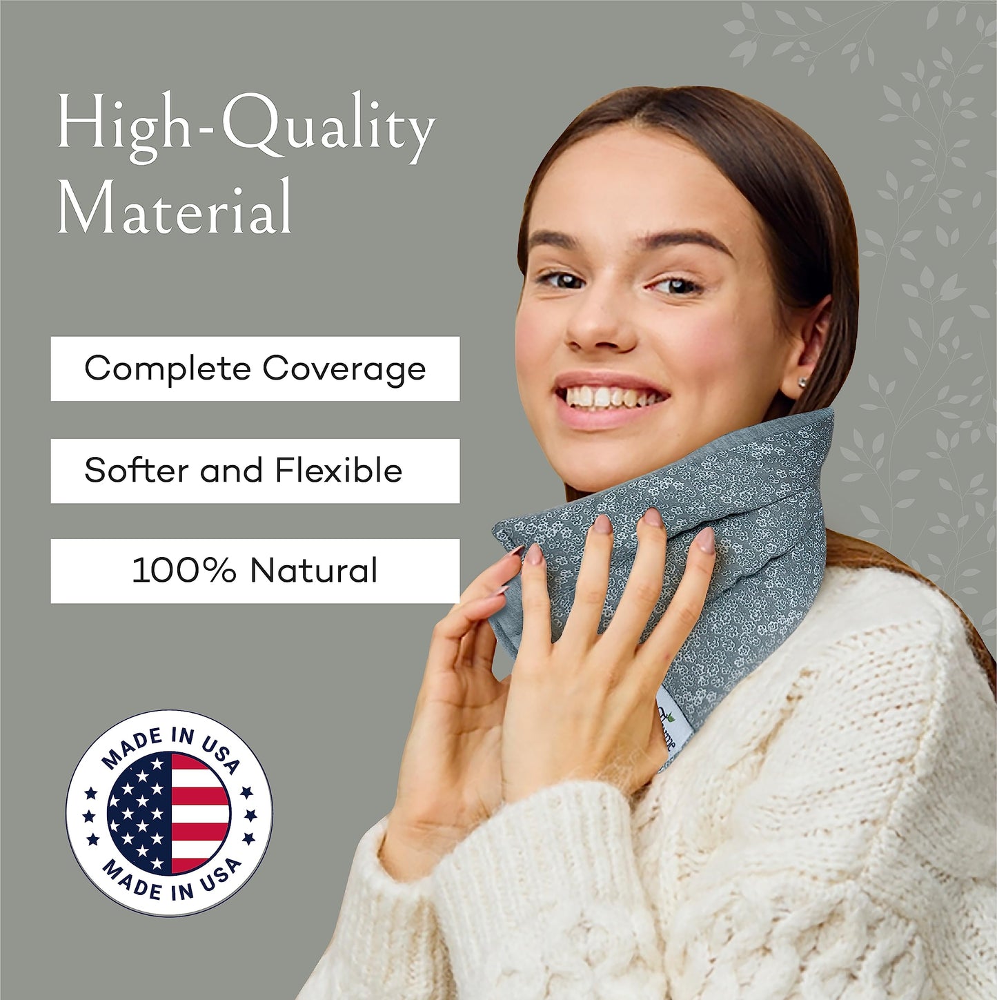 SacksyThyme Microwave Heating Pad for Cramps, Back, Neck, Shoulders, Leg Pain - Reusable Heat Pack, Hot Moist Microwavable Therapy Pack - Unscented Flaxseed Hot Compress Made in USA (Size: 12" x 7")