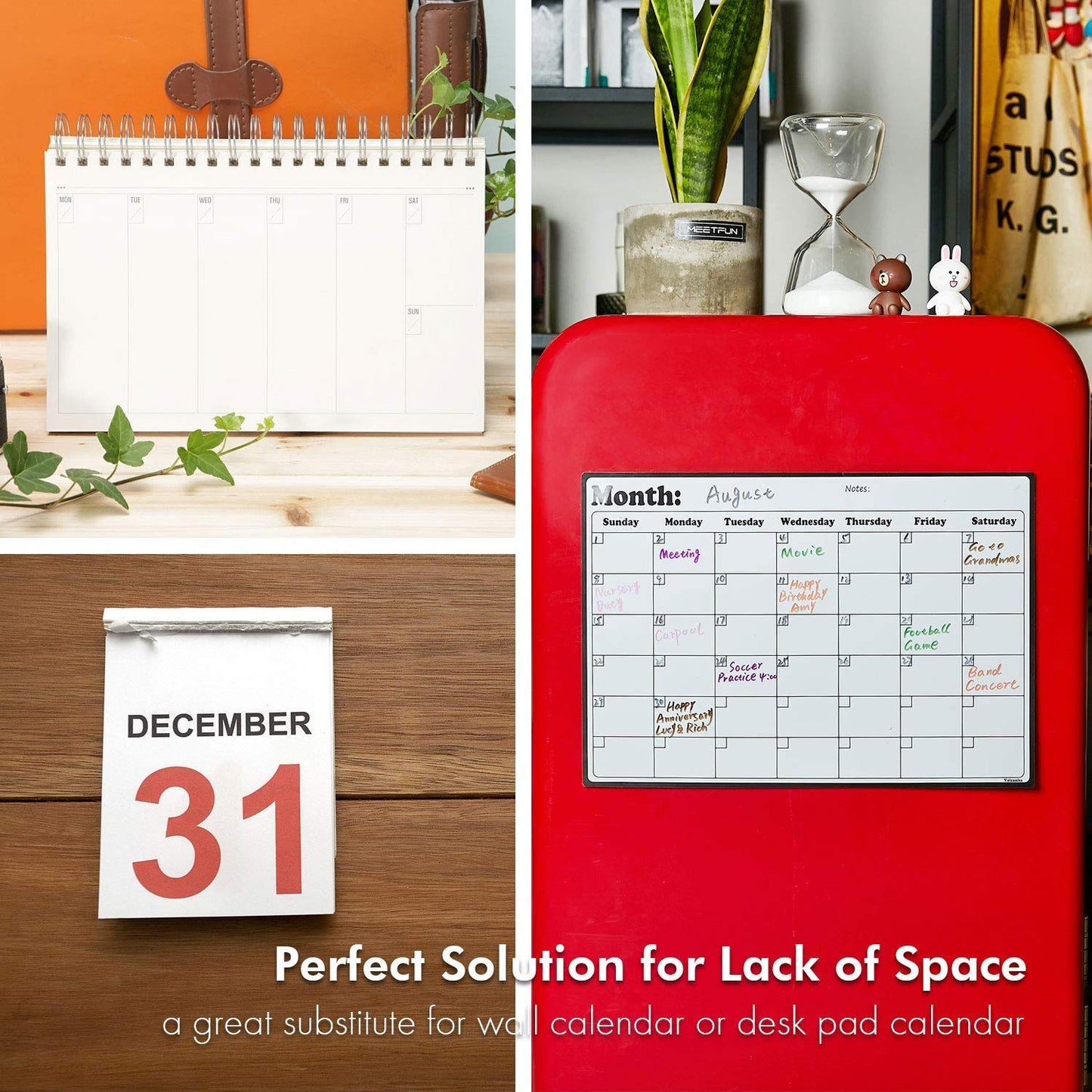 Fridge Calendar Magnetic Dry Erase Calendar Whiteboard 2025 Calendar for Kitchen Refrigerator Smart Planners