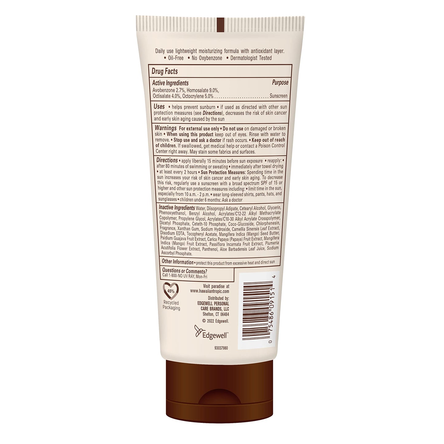 Hawaiian Tropic AntiOxidant Sunscreen Lotion, SPF 50, 6 fl oz (177 ml)