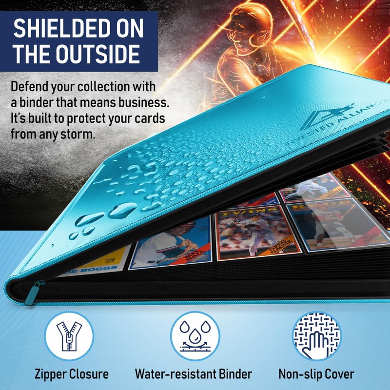 Premium TCG Card Binder For 480 Side Loading Pockets | Sports Trading Card Binder 12 Pocket Zipper, Collectible Trading, Magic, MTG, Baseball, Football Ringless Storage Organizer Album.
