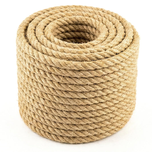 Jute Rope 1/2" x 50FT, 4 Ply 450LB Breaking Strength Heavy Duty Natural Jute Twine, 12mm Thick Craft Cord for Plant Climbing, Gift Wrapping, Bottle Crafting, Cat Tree, Rustic Wedding Decor