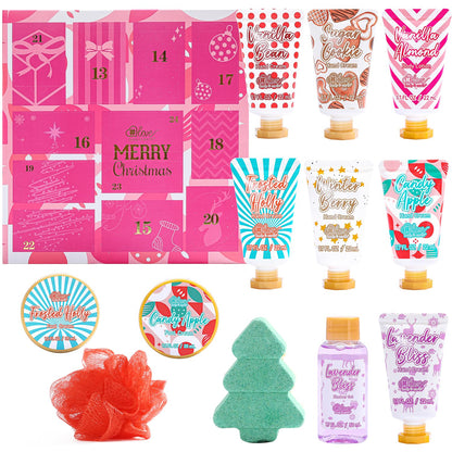 Advent Calendar 2025 Christmas Holiday Gifts for Women 12 Days Beauty Countdown Calendar 2025 Xmas Gifts Set 12pcs Spa Hand Cream Gifts Sets for Women with Hand Lotion Body Lotion Bath Sets Pamper Kit
