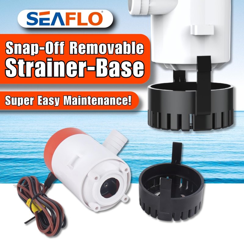 SEAFLO 01 Series 750 GPH Bilge Pump – 12V, 3/4" Outlet, Marine Submersible Pump with Anti-Airlock Protection, CE & Rohs Certified, 4-Year Warranty | Reliable for Boats and Marine Applications