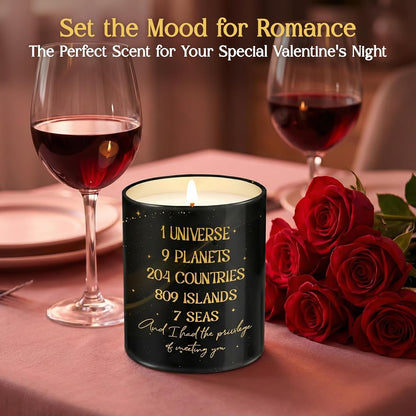 TEEZWONDER Valentines Day Gifts for Her Girlfriend - I Love You More Vanilla Lavender Romantic Candles 10 oz - Anniversary Valentines Birthday Gifts for Wife Men Women Girlfriend Boyfriend Him Husband