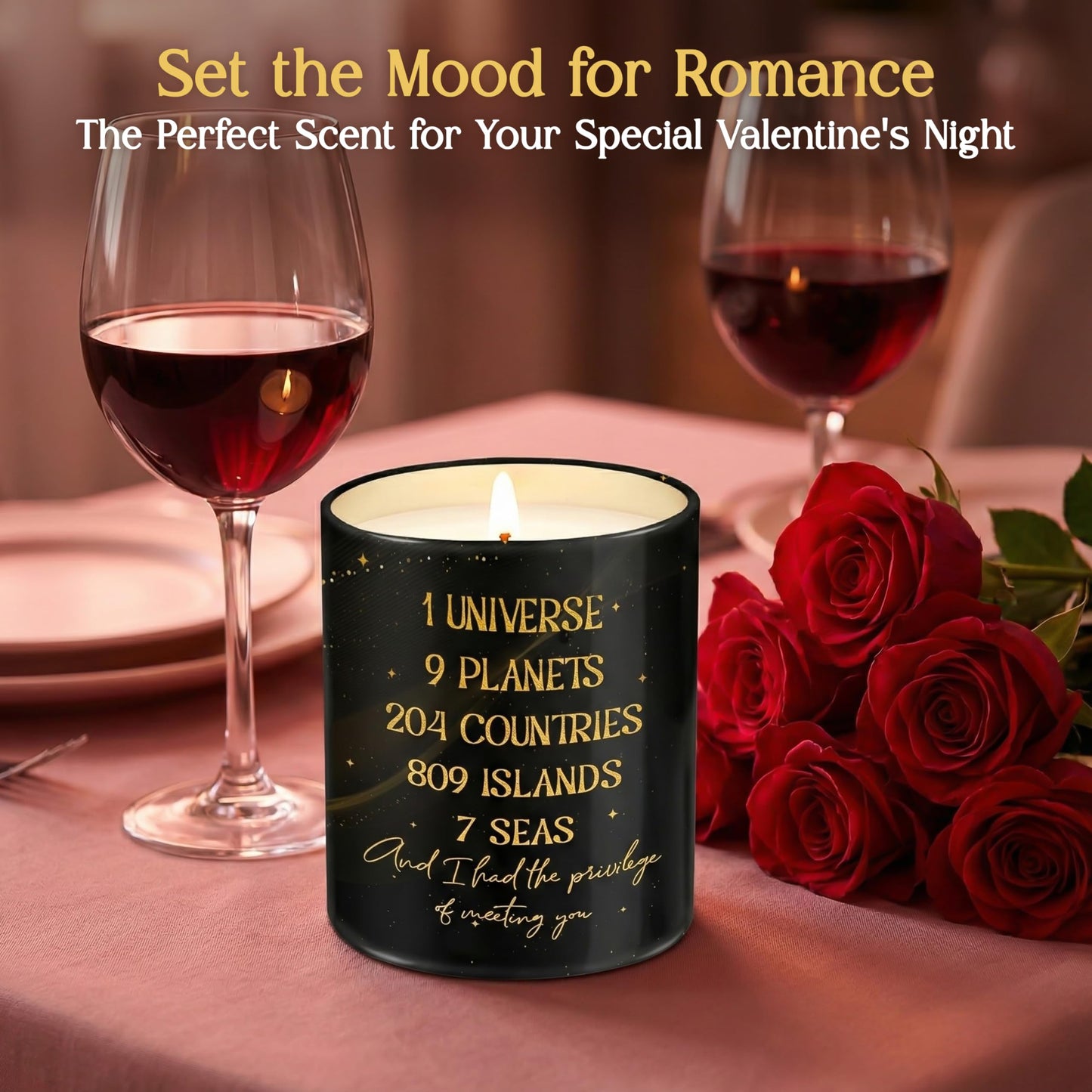 TEEZWONDER Valentines Day Gifts for Her Girlfriend - I Love You More Vanilla Lavender Romantic Candles 10 oz - Anniversary Valentines Birthday Gifts for Wife Men Women Girlfriend Boyfriend Him Husband