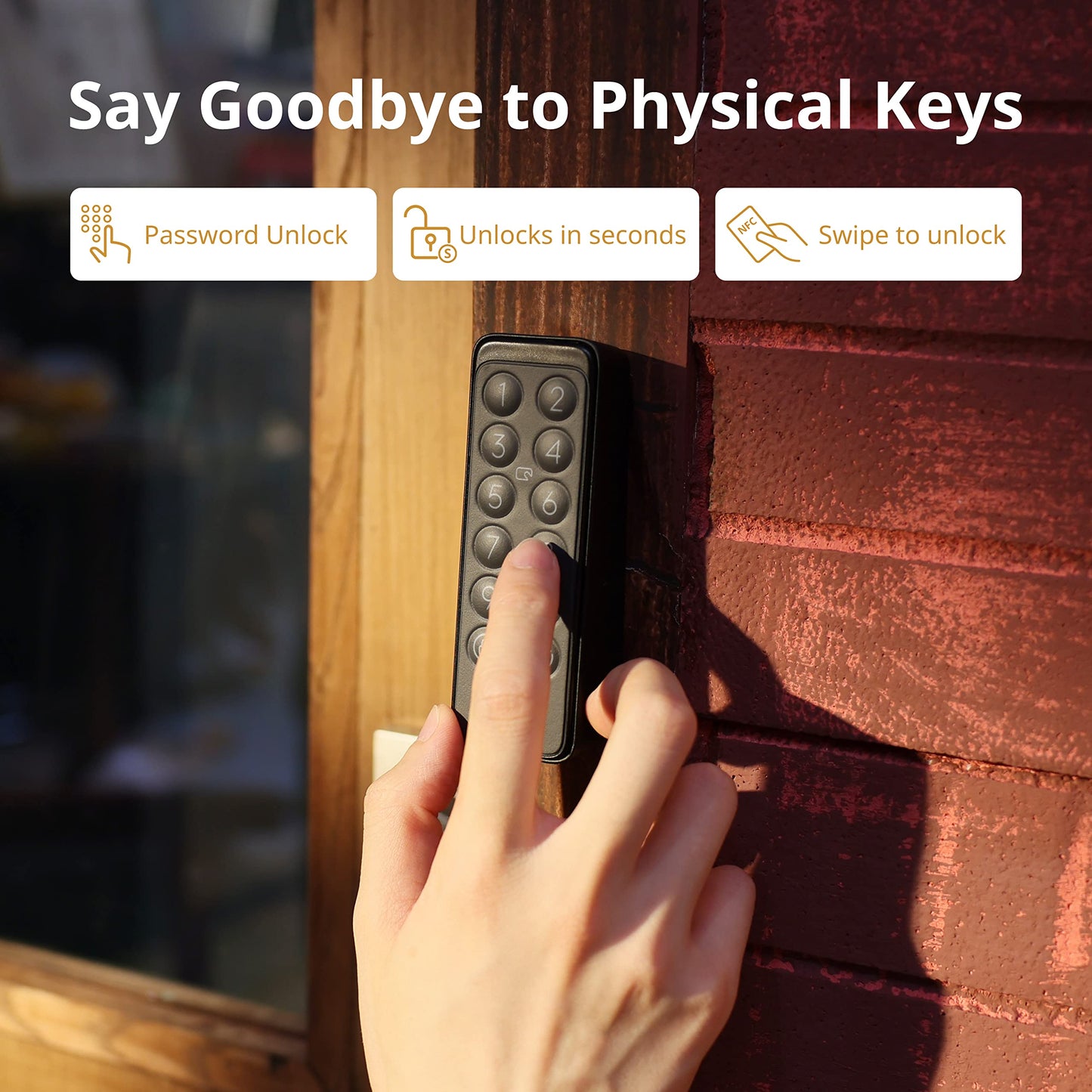 SwitchBot Smart Lock WiFi, Keyless Entry Door Lock, Smart Door Lock Front Door, Electronic Smart Deadbolt, Fits Your Existing Deadbolt in Minutes,Great for Airbnbs, Vacation Rentals and More