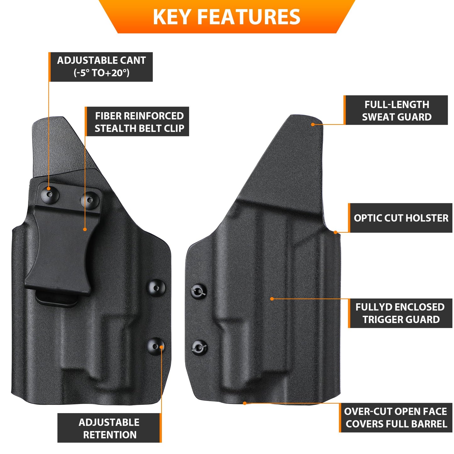 Glock 48 MOS TLR7 sub Holsters,IWB Kydex Holster for Glock 43X MOS,48 MOS with Streamlight TLR-7 Sub Flaslight,Optic Ready,Adj. Cant & Retention -Left Hand