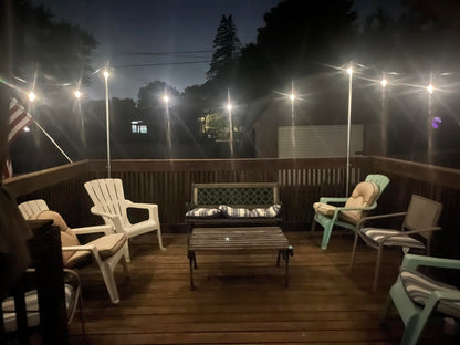 Brightech Ambience Pro Solar Powered String Lights - Commercial Grade Waterproof Patio Lights with 27 Ft Edison Bulbs - Shatterproof LED Solar Outdoor String Lights - 1W LED, Soft White Light