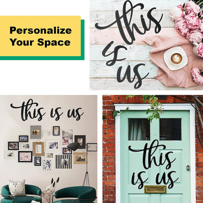 Vivegate This Is Us Wall Decor – This Is Us Signs Home Decor Metal Decorations for Room Large Black Metal Wall Decor Living Room Bedroom (Medium - 79X24 cm)
