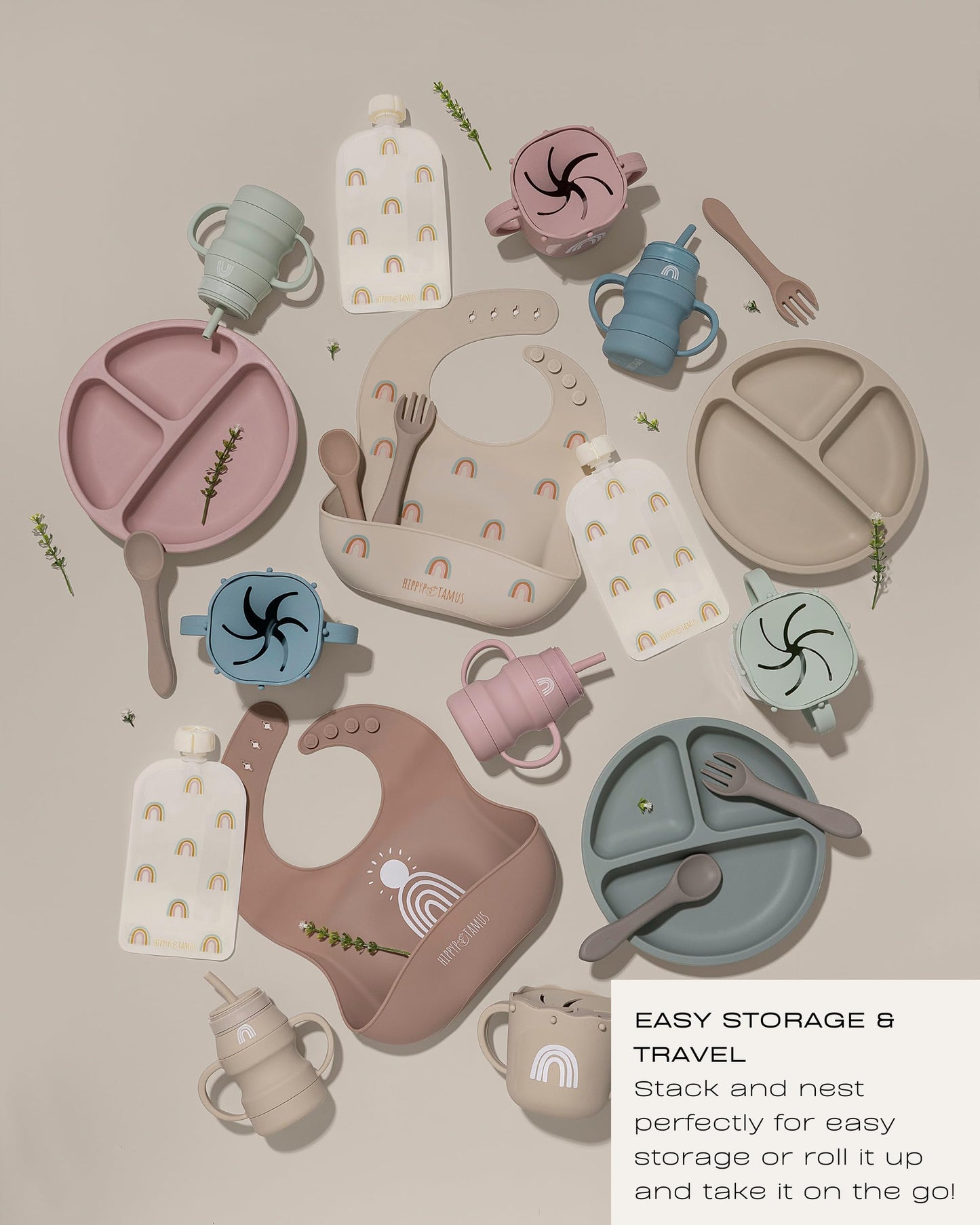 Hippypotamus Silicone Baby Bibs - Soft Waterproof Bibs for Babies & Toddlers (2, Llama)