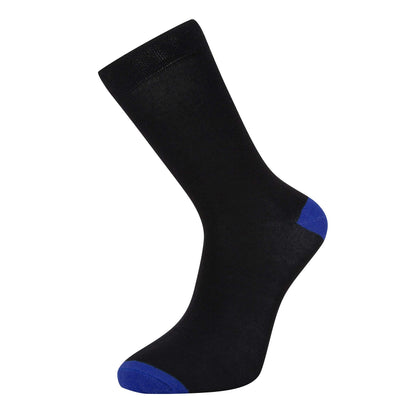 Cob Stallion- Black Socks in Argyle, Heel and Toe Styles, Socks Multipack 6-11 UK, Pack of 4 and 12 Pairs (Heel and Toe, 12)