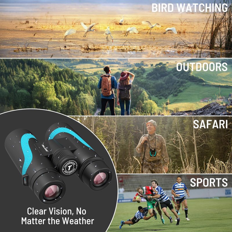 15x55 UHD Binoculars for Adults High Powered with Phone Adapter - Large View, BAK4 Prism, Waterproof, Lightweight for Bird Watching, Hunting, Cruise, Travel, Camping (Blue)