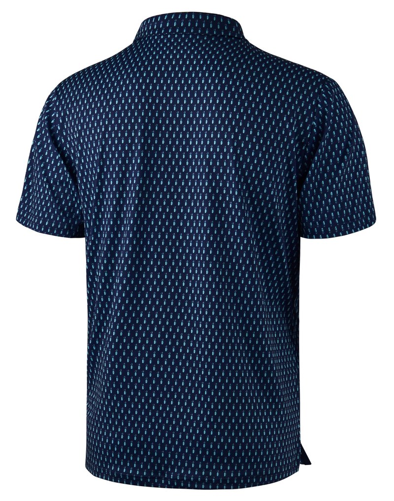 Obla Mens Golf Polo Shirts Short Sleeve Dry Fit Performance Moisture Wicking Casual Print Collared Golf Shirts for Men (Blue Golf Bag_M)