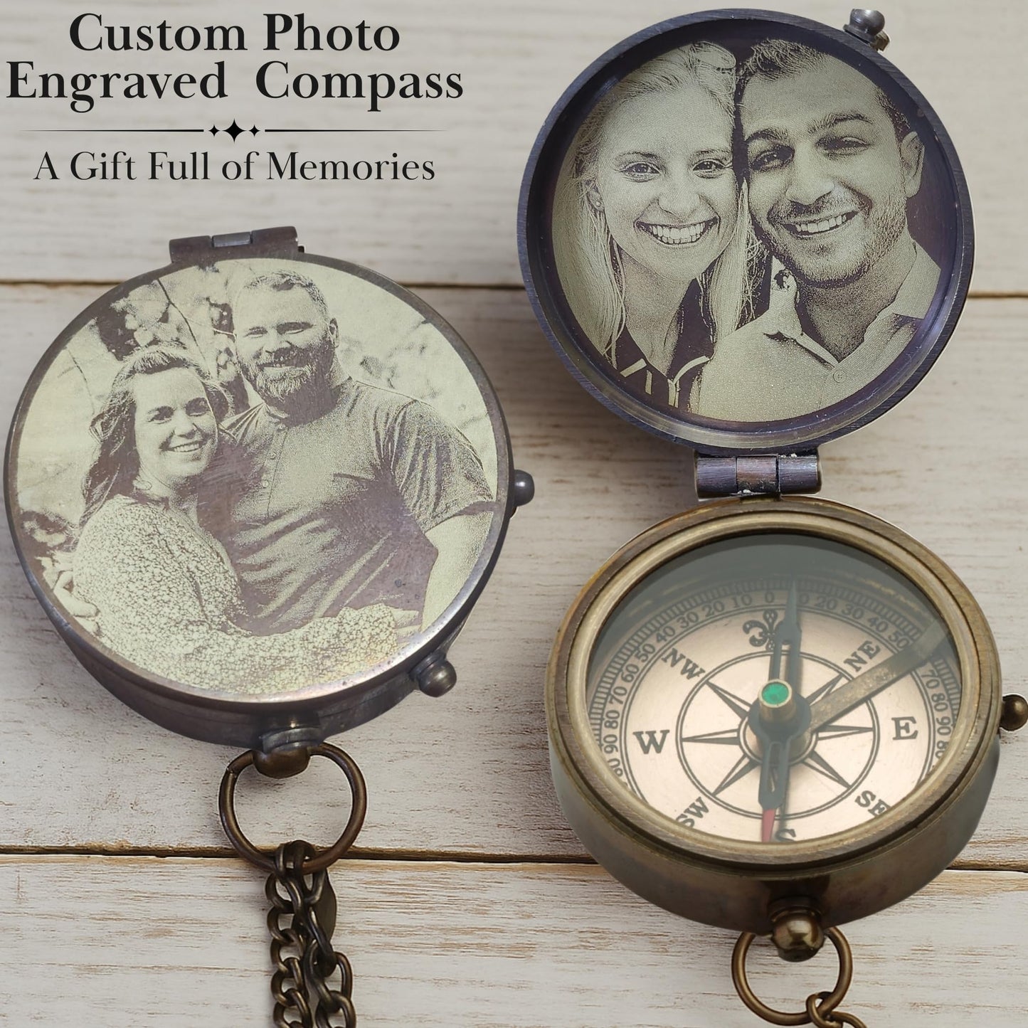 Engraved Compass Gift for Men – Personalized Brass Pocket Compass – Custom Antique Keepsake for Son, Husband, Boyfriend, or Dad – Graduation, Father’s Day, Anniversary, Birthday, or Christmas Gift